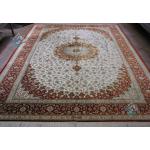 Six Meter Qom Carpet Handmade Flower Bergamot Design