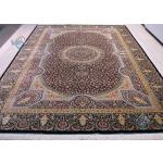 Six Meters Qom Carpet Handmade Bergamot Design All Silk