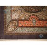 قالیچه دستباف تمام ابریشم قم اصل محمد جمشیدی
