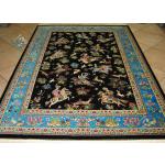 Rug Qom Carpet Handmade Hunting ground Design all Silk
