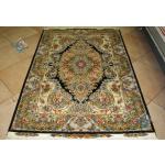 Zar-o-nim Tabriz Carpet Handmade Khatibi Design 
