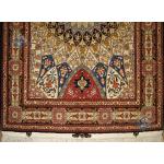 Zar-o-nim Tabriz Carpet Handmade Dom Design Silk & Softwool