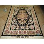 Zar-o-nim Tabriz Carpet Handmade Khatibi  Design Silk & Softwool