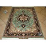 Zar-o-nim Tabriz Carpet Handmade Heris  Design Silk & Softwool