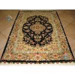 Pair Zar-o-nim Tabriz Handwoven Carpet Khatibi Design