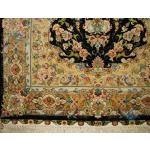 Pair Zar-o-nim Tabriz Handwoven Carpet Khatibi Design