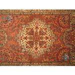 Zar-o-Nim Carpet Handwoven Qom Bergamot Design