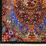Zarocharak Qom Carpet Handmade Peacock Design
