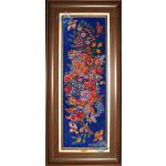 Tableau Carpet Handwoven Qom Flowers and nightingales Design