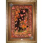 Tableau Carpet Handwoven Qom  Nightingale and Flowers Design