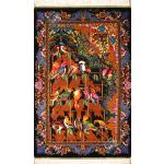 Mat Qom Carpet Handmade Forty parrots Design All Silk