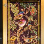 Tableau Carpet Handwoven Qom pheasant Design