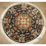 دایره قطر یک متر فرش دستباف تبریز طرح نامی چله و گل ابریشم
