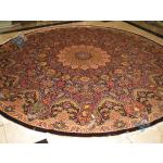 Circle Qom Handwoven Carpet Shirazi Design All Silk