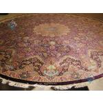 Circle Qom Handwoven Carpet Shirazi Design All Silk
