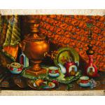 Tableau Carpet Handwoven Tabriz Kettles and samovars Design