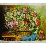 Tabriz Tableau Carpet  Handwoven Flower Basket Design