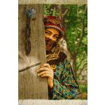 Tabriz Tableau Carpet  Handwoven  Tribal girl Design