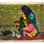 Tableau Carpet Handwoven Tabriz Nourishing tea Design