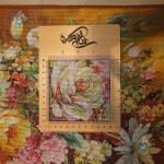 تابلو فرش دستباف تبریز طرح تنگ گل ستونی تولیدی نجاری چله و گل ابریشم