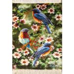 Tableau Carpet Handwoven Tabriz Three Birds Design