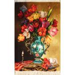 Tableau Carpet Handwoven Tabriz Flower pot& candle Design