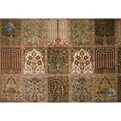 Six Meter Qom Carpet Handmade Fine Brick Design All Silk 