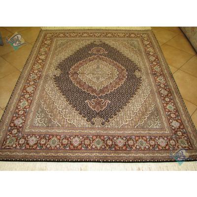 Rug Tabriz Carpet Handmade Mahi Design Silk & Softwool
