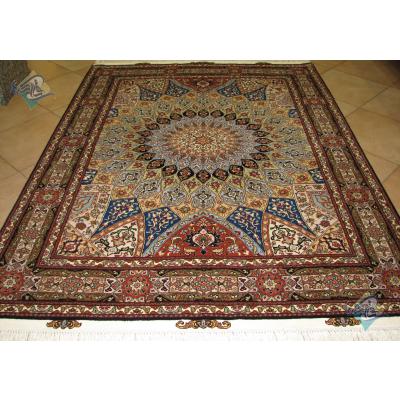 Rug Tabriz Carpet Handmade Dome Design Silk & Soft Wool