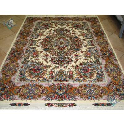 Rug Tabriz Carpet Handmade Khatibi Design Silk & Soft Wool