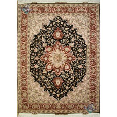 Pair Rug Tabriz Handwoven Carpet Heris Design