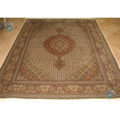 Pair Rug Tabriz Handwoven Carpet Mahi Design