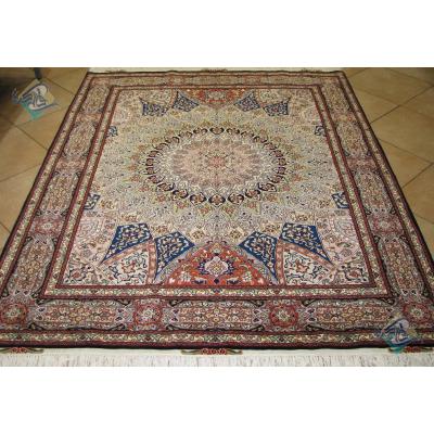 Rug Tabriz Carpet Handmade complete Silk Dome Design