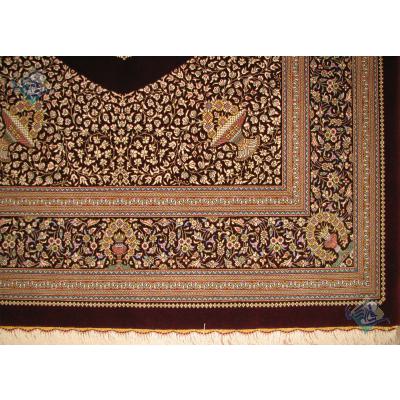 Rug Qom Carpet Handmade Simple Flowering Floor Design 