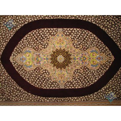 Rug Qom Carpet Handmade Simple Flowering Floor Design 