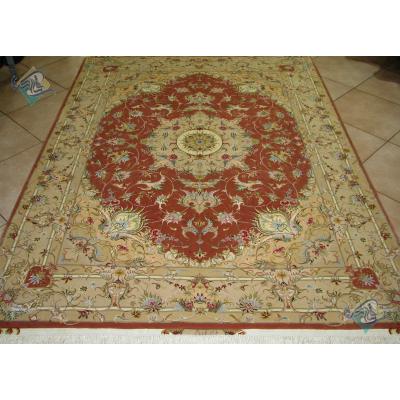 Pair Rug Tabriz Carpet Handmade Ardam Design