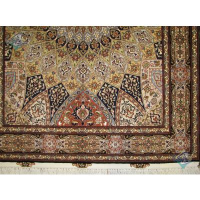 Pair Rug Tabriz Carpet Handmade Dome Design