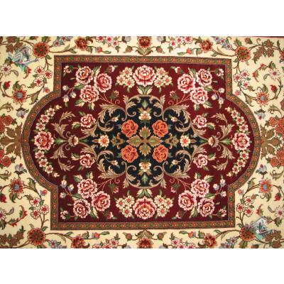 Rug Qom Carpet Handmade Bergamot Design