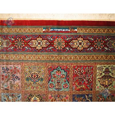 Rug Qom Carpet Handmade Adobe Design All Silk