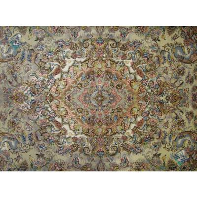 Pair Rug Tabriz Carpet Handmade Novinfar Design