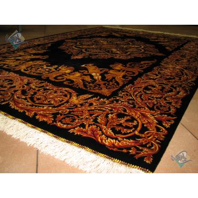 Rug Qom Carpet Handmade Versace Design all Silk