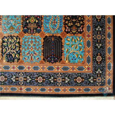 Rug Qom Carpet Handmade Brick Design all Silk