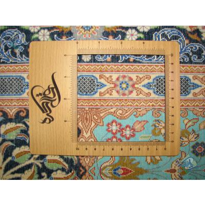 Rug Qom Carpet Handmade Brick Design all Silk