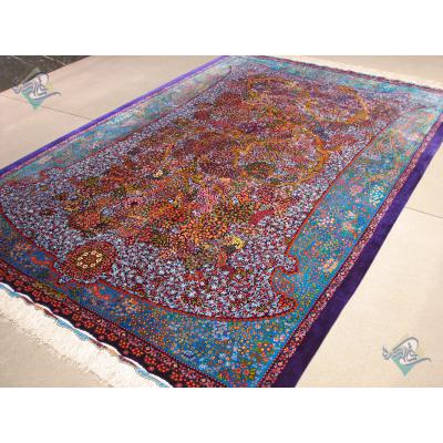 Rug Qom Carpet Handmade life Tree Design all Silk