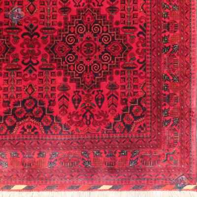 قالیچه دستباف گنبد افغان باف طرح بخارا کرک گلیم بافدار اعلا باف