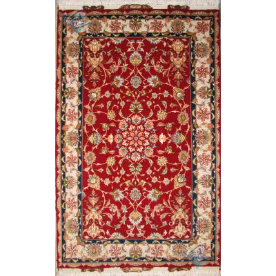 Pair Zar-o-nim Tabriz carpet Handmade Shiva Design