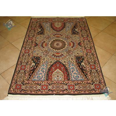 Pair Zar-o-nim Tabriz carpet Handmade Dome Design