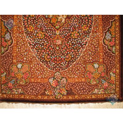 Zar-o-Nim Ghom carpet Handwoven All Silk