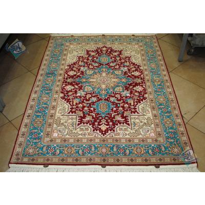 Zar-o-nim Tabriz Carpet Handmade Heriz  Design Silk & Softwool