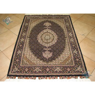 Zar-o-nim Tabriz Carpet Handmade Mahi  Design Silk & Softwool